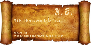 Mik Bonaventúra névjegykártya