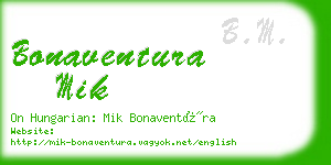 bonaventura mik business card
